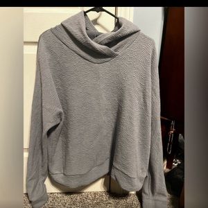 ZYIA Gray Hoodie Texture Sweatshirt XL
